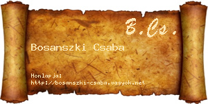 Bosanszki Csaba névjegykártya